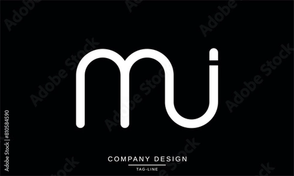 Obraz MJ, JM Abstract Letters Logo Monogram Design Font Icon Vector Initials