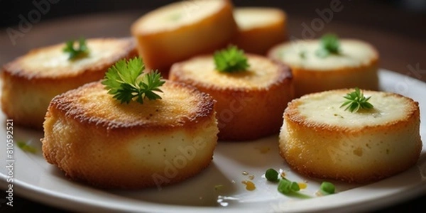 Obraz baked potato with cheese and herbs