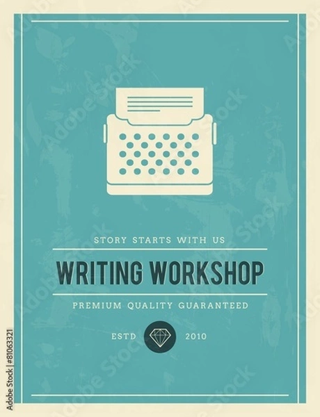 Obraz vintage poster for writing workshop