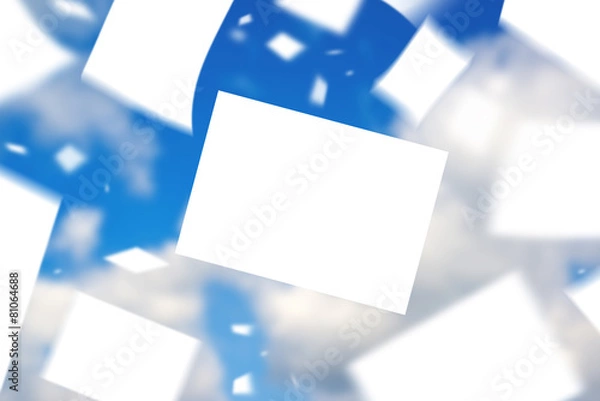 Fototapeta Blank Papers Floating in the Wind
