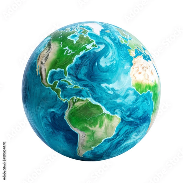 Fototapeta Amazing detailed realistic planet earth with atmosphere and clouds.