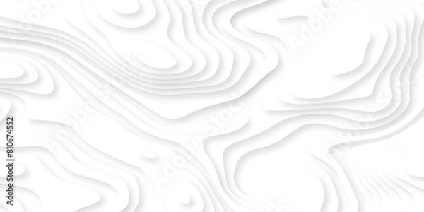 Fototapeta White papercut layers effect texture vector background.  Vector background design of horizontal abstract smooth origami shape paper cut, flowing liquid. 