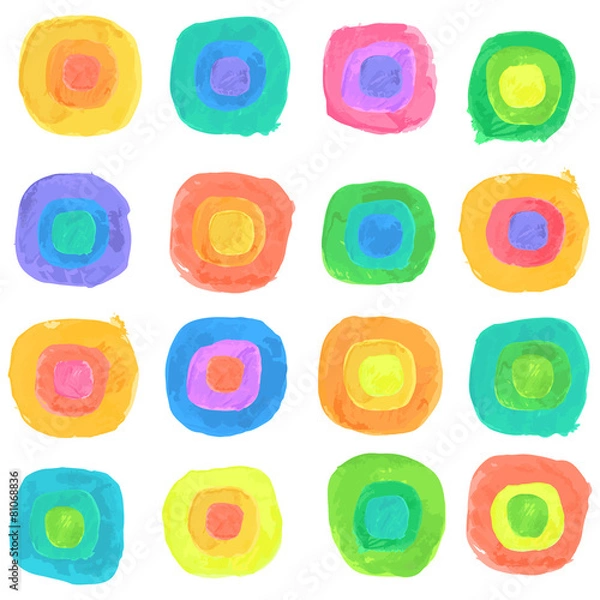 Obraz Vector Watercolor Spectrum Dots Seamless Pattern
