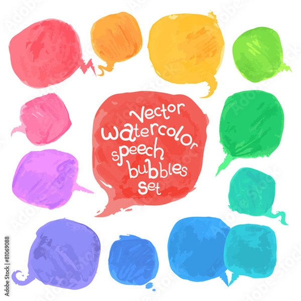 Obraz Vector Watercolor Speech Bubbles Set