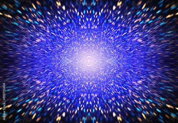 Fototapeta Quantum particle collision explosion concept, fractal energy center.