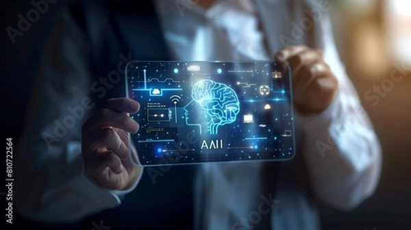 Fototapeta businessman touching screen