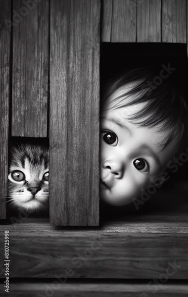 Fototapeta child in window