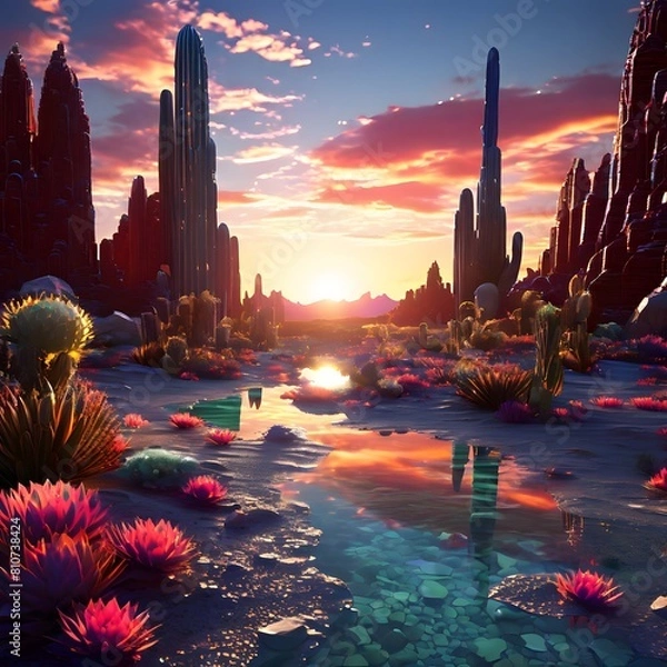 Obraz sunset over the lake