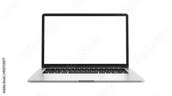 Fototapeta Laptop isolated on transparent white background, clipping path