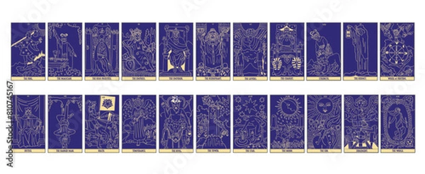 Fototapeta タロットカード　22枚セット（大アルカナ）