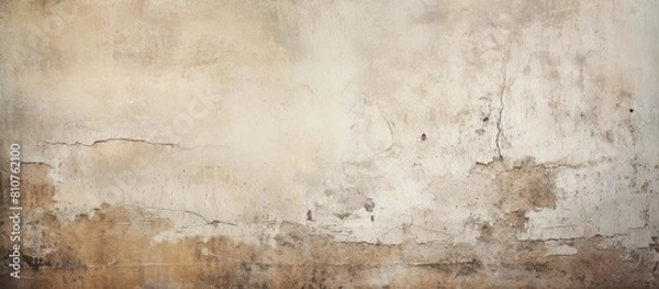 Fototapeta A beige grungy background with a natural cement or stone old texture serves as a retro patterned wall It conveys a concept or metaphor for a wall banner showcasing grunge material and age The image a