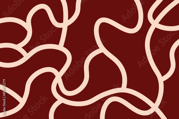 Obraz Abstract line wallpaper. Abstract vector. Simplicity. Backdrop. Gift wrap.Postcard. Graphic design. Multicolour. Fabric. Decorative. Deep red colour. Wave pattern. Ornament. Dynamic. Square frame.