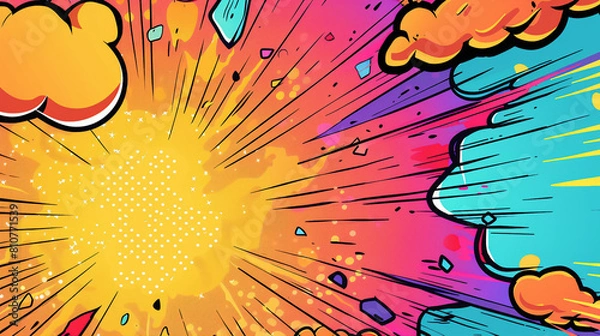 Fototapeta comics background with splashes