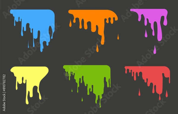 Fototapeta Flowing paint. Multicolored paint runs off. The best palette. Color mixing.