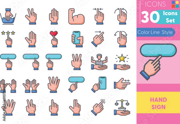 Fototapeta Technology Computer_Color Line_Set