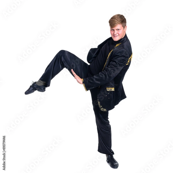 Fototapeta Disco dancer showing some movements