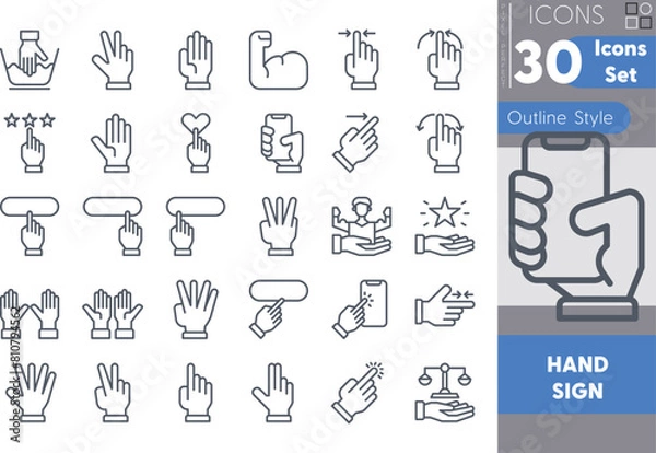 Fototapeta Technology Computer_Outline_Set