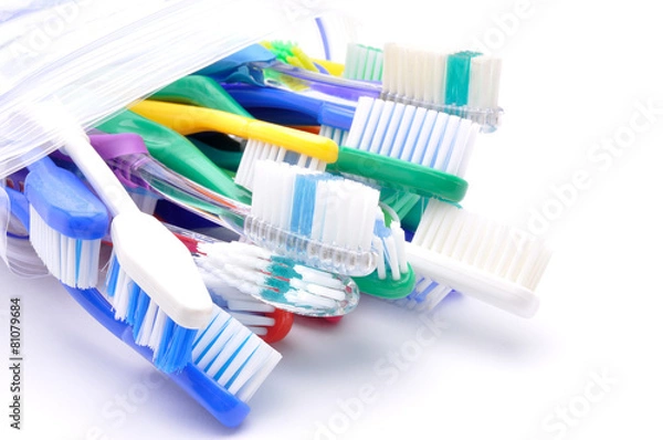 Obraz toothbrushes on white background
