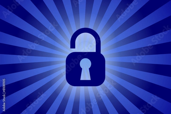 Obraz lock sign on rays background