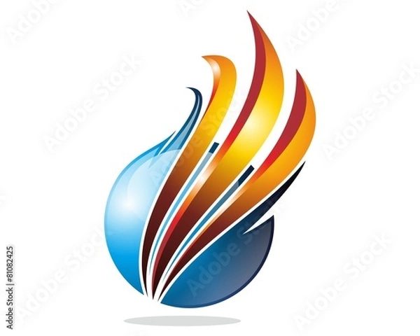 Obraz abstract 3D fire and ice logo