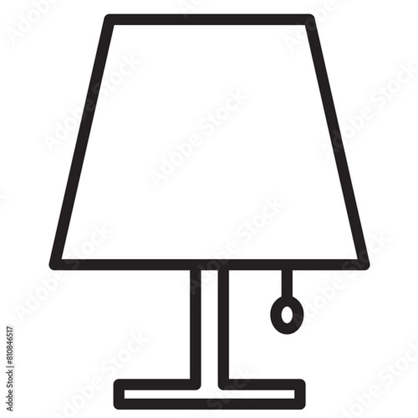 Fototapeta Night Lamp Line Icon