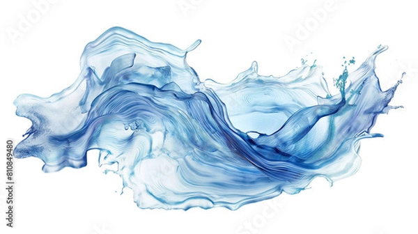 Fototapeta Water splash isolated, water waves on transparent background , cut out.