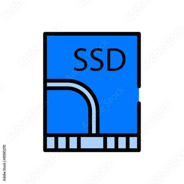 Fototapeta Memory Card Blue Filled