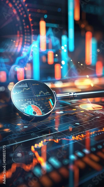 Fototapeta Financial Audit & Data Analysis in Business Strategy, Stock Management, Marketing, and Economy with Investment & Profit Reports. Generative ai