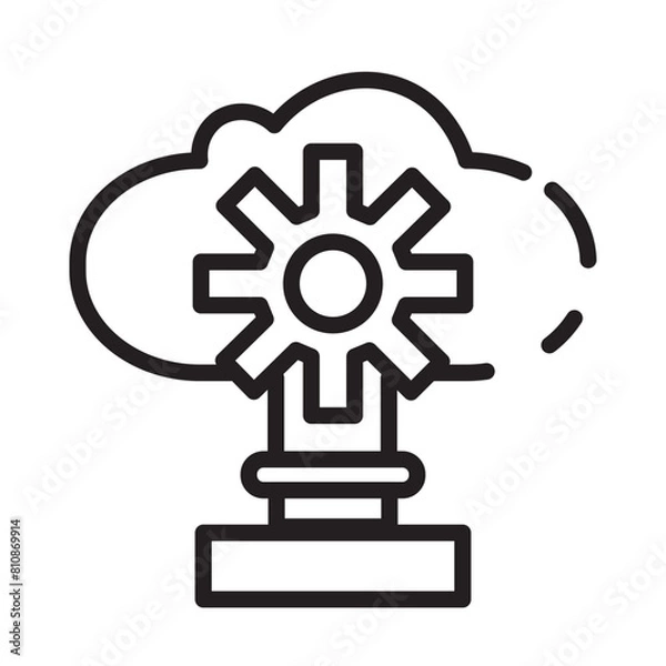 Fototapeta Cloud Design Idea Line Icon