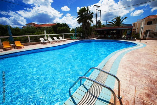 Obraz Swimming pool with stair