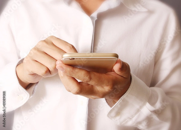 Fototapeta Smartphone touch screen social networking