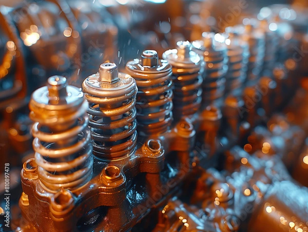 Obraz closeup of the engine head