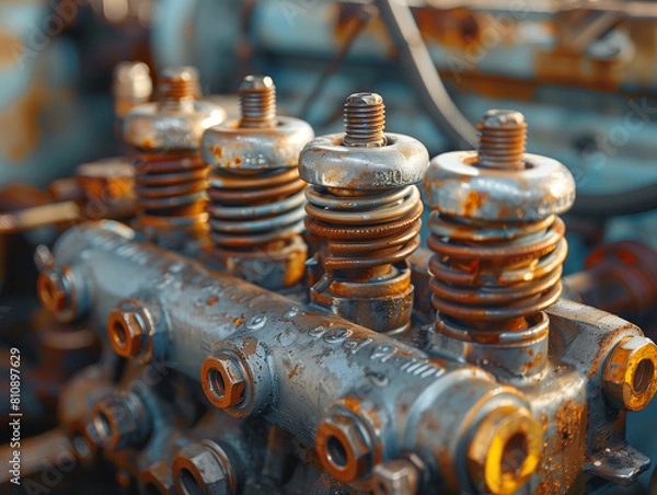 Obraz closeup of the engine head