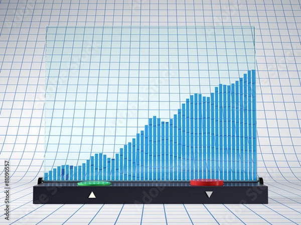 Obraz Screen with 3d chart from glass