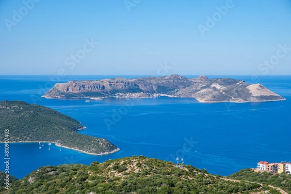 Fototapeta Kas, which is the most beautiful holiday destination of the world and Turkey, is a magical town with its history, wonderful nature, sea, beaches on the Lycian Way.