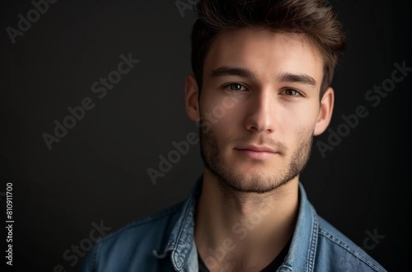 Fototapeta Young man in denim jacket