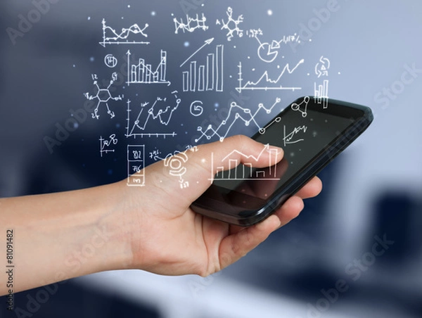 Fototapeta smartphone with business scheme