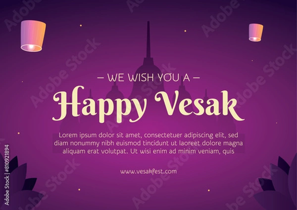 Obraz Gradient vesak greeting card template design