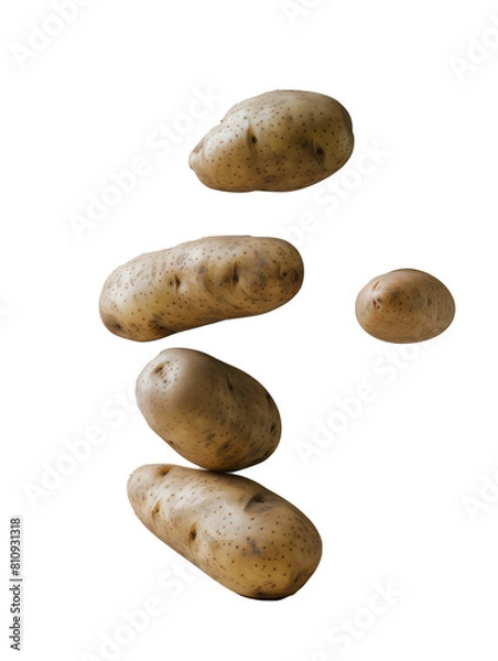 Obraz potatoes falling, transparent background