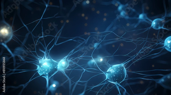 Fototapeta Neural network of glowing neurons