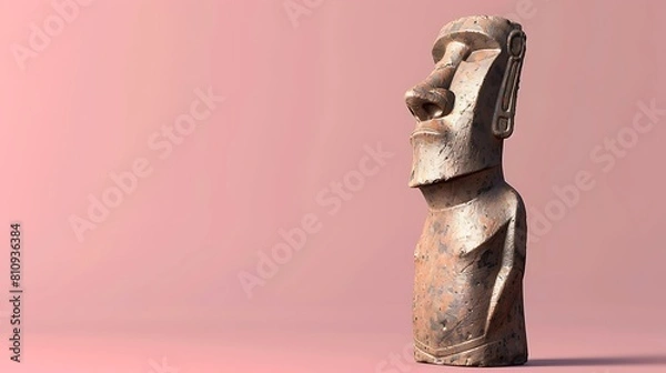 Fototapeta The moai statues as part of the museum's collection are very well described. for the commemoration of International Museum Day as a poster, background