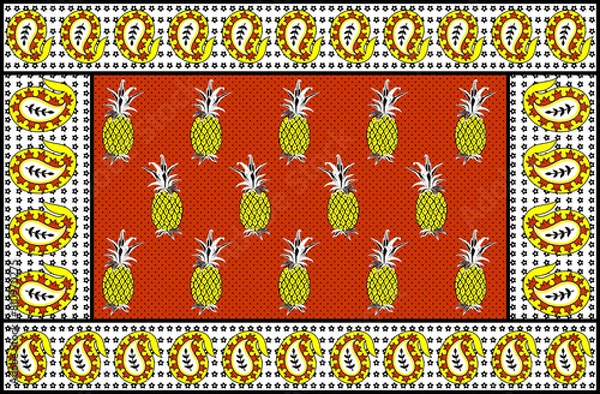 Fototapeta African Wax Print fabric, Ethnic overlap ornament seamless design, Khanga pattern motifs floral elements. khanga texture, colorful textile Ankara fashion style. New Design For Fabric.