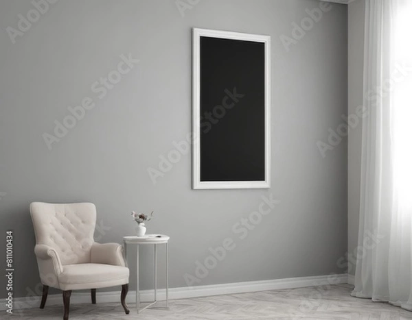 Fototapeta Minimalist Mockup Frame in a Stylish Apartment, Mockup Frame, Interior mockup with house background