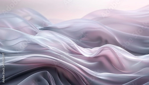 Fototapeta A serene and elegant fusion of pearl grey and soft pink waves, merging in a graceful dance that evokes the gentle elegance of a ballet performance.