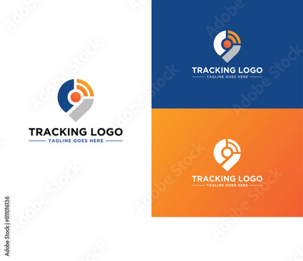 Fototapeta A tracking logo or a tracking system business logo design concept fleet service logo