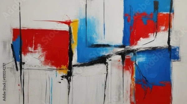 Fototapeta abstract expressionist painting with white background