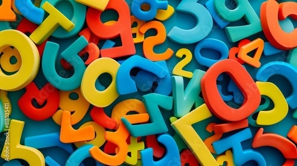 Obraz A colorful background of numbers.