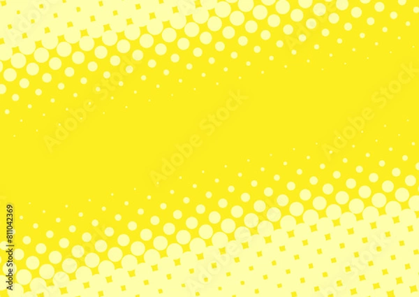 Fototapeta Superhero pop art background light yellow color design in retro comic book style, vector illustration