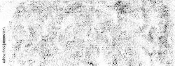 Fototapeta Rubbed aged texture with a halftone raster pattern. Monochrome noise of dust or dirt, printing errors for overlay in grunge technique. Vector BG.