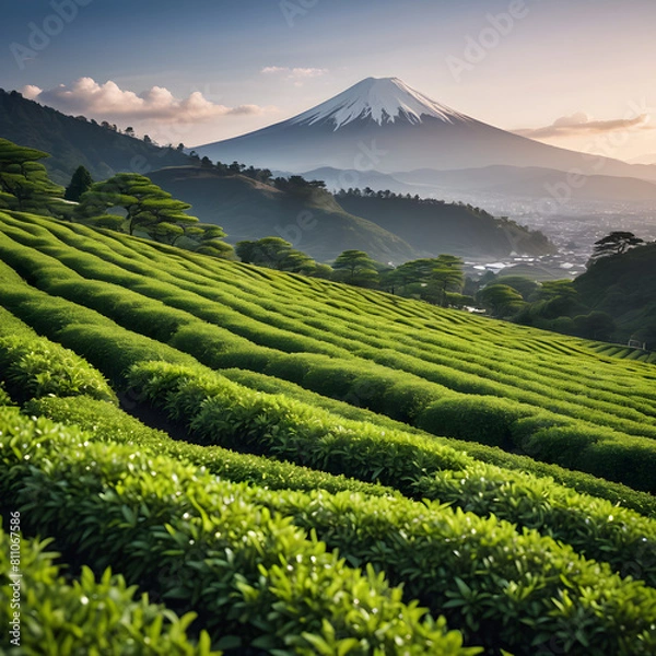Fototapeta The first step in making green tea. SET 25642